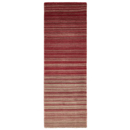 Fine Stripes Red Wool Rug - 67X200 cm