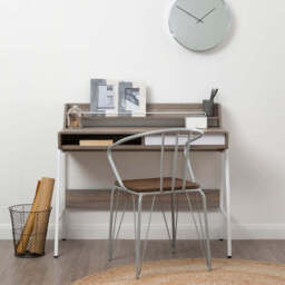 Light Oak Veneer Effect One Drawer Desk - Bradbury - thumbnail 3