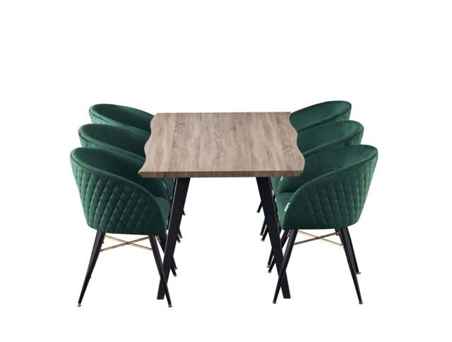Vittorio Rocco LUX Dining Set - Green / Set of 6