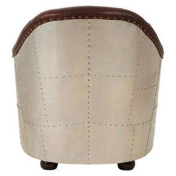 Victor Brown Leather Button Tufted Tub Chair - thumbnail 5