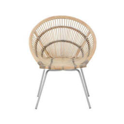White Washed Natural Rattan Chair - Lagom - thumbnail 2