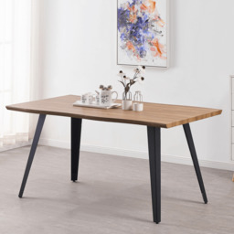 Milano Rocco Duke LUX Dining Set - a Oak Dining Table & 4 Velvet Dining Chairs with Silver End Caps - thumbnail 3