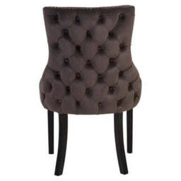 Kensington Townhouse Grey Velvet Button Tufted Dining Chair - thumbnail 4