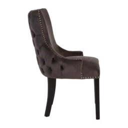 Kensington Townhouse Grey Velvet Button Tufted Dining Chair - thumbnail 5