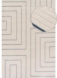 Carmel Cream-Blue Geometric Rug - 6040 - 240X340 cm