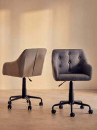 Tufted Grey and Black Home Office Chair - Brent - thumbnail 5