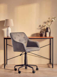 Tufted Grey and Black Home Office Chair - Brent - thumbnail 3