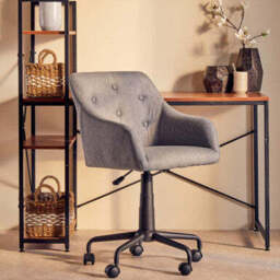 Tufted Grey and Black Home Office Chair - Brent - thumbnail 1
