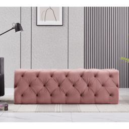 Melia Velvet Ottoman Bench - Pink