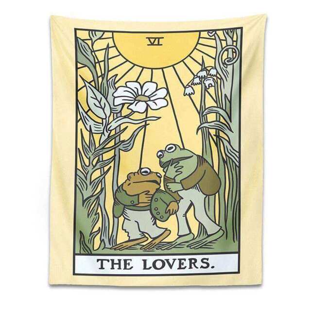 The Lovers Frog Tarot Tapestry - image 1