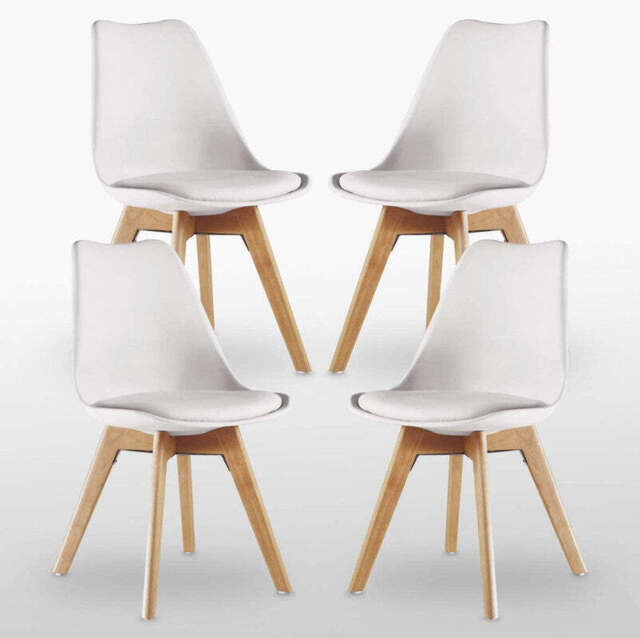 Jamie Lorenzo Dining Chairs Set of 4 & 6 - White / Set of 4
