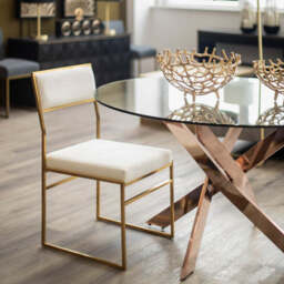 Mian Milky White Velvet Dining Chair - thumbnail 1