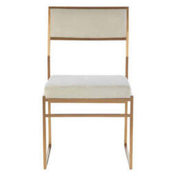 Mian Milky White Velvet Dining Chair - thumbnail 2