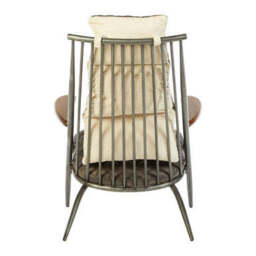 Hoxton Grey Leather Quilted High Back Chair - thumbnail 4