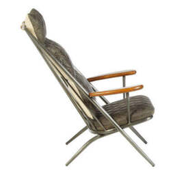 Hoxton Grey Leather Quilted High Back Chair - thumbnail 3