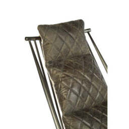 Hoxton Grey Leather Quilted High Back Chair - thumbnail 5
