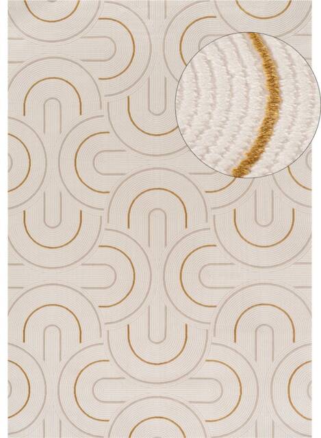 Carmel Cream-Gold Geometric Rug - 6070 - image 1