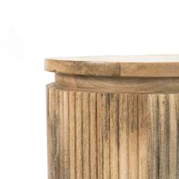 York Solid Wood Bedside Table with Metal Legs - thumbnail 4