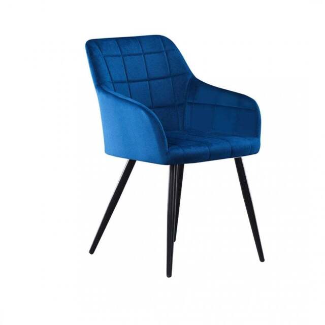 Camden Velvet Dining Chair - Royal Blue / Single