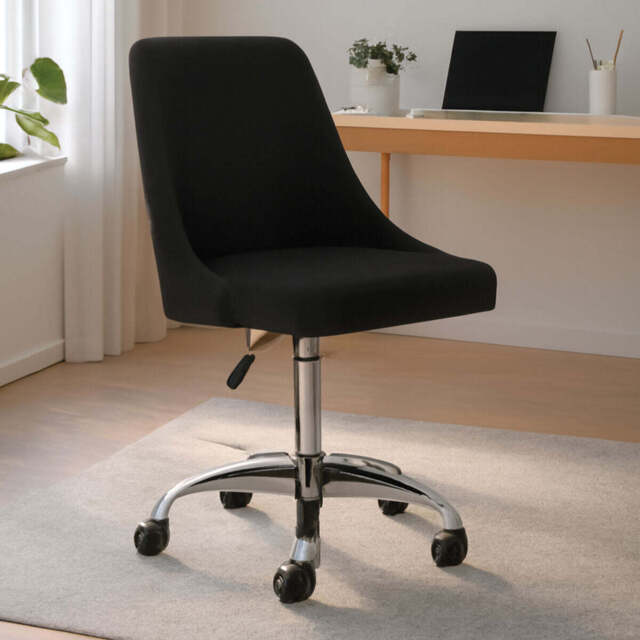 Black and Chrome Home Office Chair - Brent - image 1