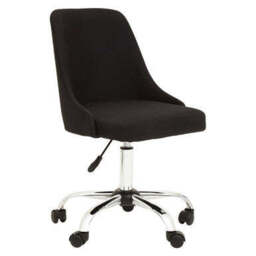 Black and Chrome Home Office Chair - Brent - thumbnail 3