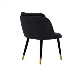 Milano Cosmo LUX Dining Set - a Black DAining Table & 6 Dining Chairs with Gold End Caps - thumbnail 6