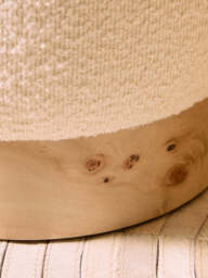 Mota Burl Wood And Cream Boucle Round Stool - thumbnail 5
