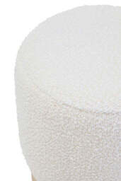 Mota Burl Wood And Cream Boucle Round Stool - thumbnail 6