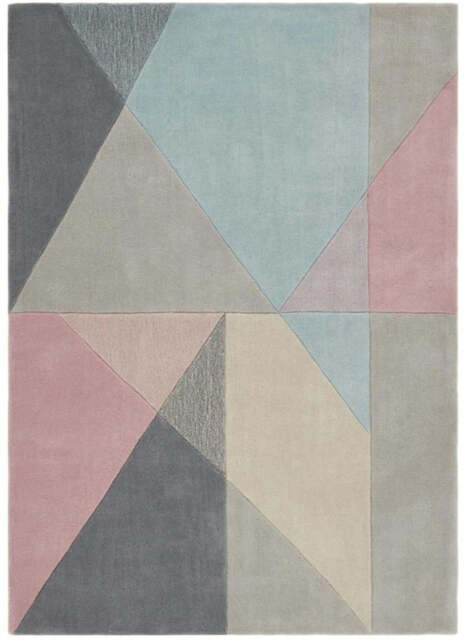 Trio Multi Pastel Geometric Rug - 160X230 cm