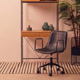 Branson Black Leather Effect Home Office Chair - thumbnail 3
