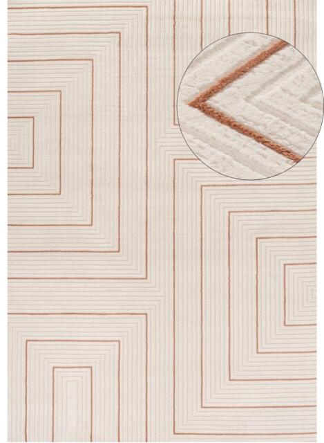 Carmel Cream-Terra Geometric Rug - 6040 - 200X290 cm
