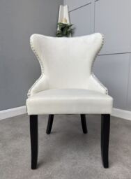 Mayfair Velvet Dining Chair - Cream - thumbnail 2