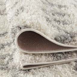 Moroccan Ivory Grey Shaggy Rug - 900 - thumbnail 3