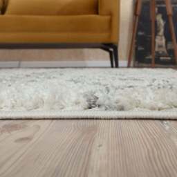 Moroccan Ivory Grey Shaggy Rug - 900 - thumbnail 4