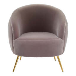 Manhattan Mink Velvet Curved Accent Chair - thumbnail 2