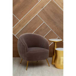 Manhattan Mink Velvet Curved Accent Chair - thumbnail 3