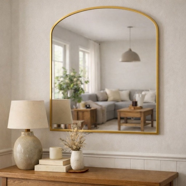 Yoko - Gold Metal Gentle Arch Mirror - 120cm x 95cm - image 1