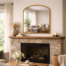 Yoko - Gold Metal Gentle Arch Mirror - 120cm x 95cm - thumbnail 2