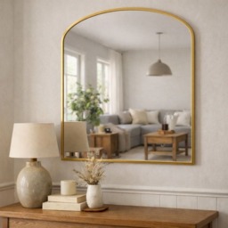 Yoko - Gold Metal Gentle Arch Mirror - 120cm x 95cm - thumbnail 1