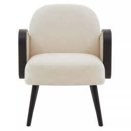 Hala Cream Velvet and Rattan Armchair - thumbnail 2