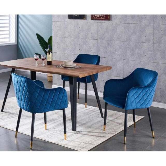 Verona Rocco LUX Dining Set - Blue / Set Of 4 / Oak