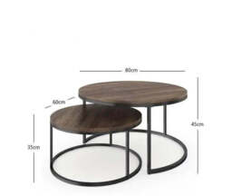 Teburu Coffee Table - Wooden (D60/H45) - thumbnail 5