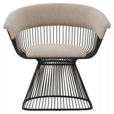 Vogue Mink Velvet and Black Frame Chair - image 1