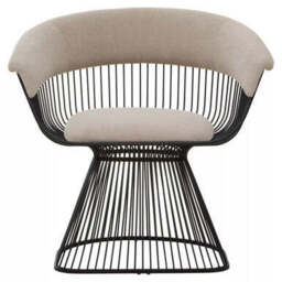 Vogue Mink Velvet and Black Frame Chair - thumbnail 1