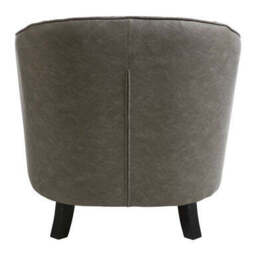 Derby Grey Faux Leather Tub Chair With Footstool - thumbnail 5