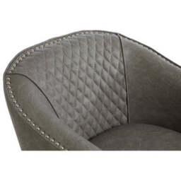 Derby Grey Faux Leather Tub Chair With Footstool - thumbnail 6