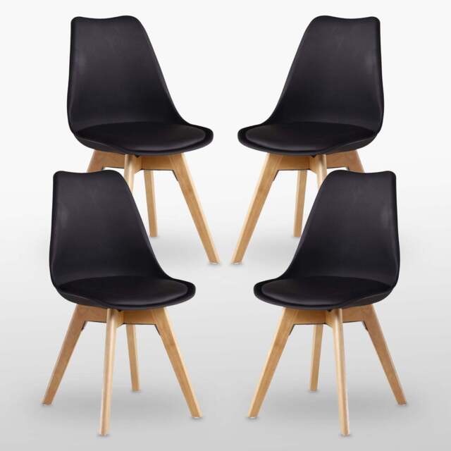 Jamie Lorenzo Dining Chairs Set of 4 & 6 - Black / Set of 4
