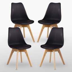 Jamie Lorenzo Dining Chairs Set of 4 & 6 - Black / Set of 4