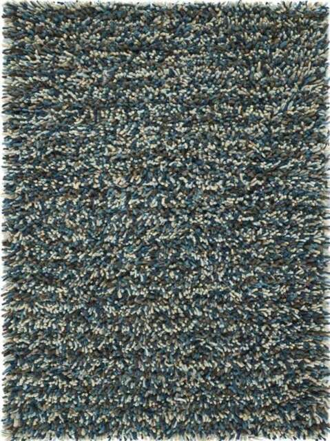 Rocks Blue Shaggy Pile Wool Rug - 120X170 cm