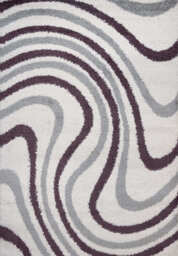 Moodi Shaggy Grey/Purple Smokeberry Rug - thumbnail 1